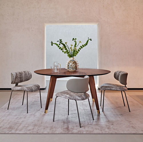 Tavolo da pranzo contemporaneo - Santiago - Black Tie - in noce / in MDF / con supporto in noce