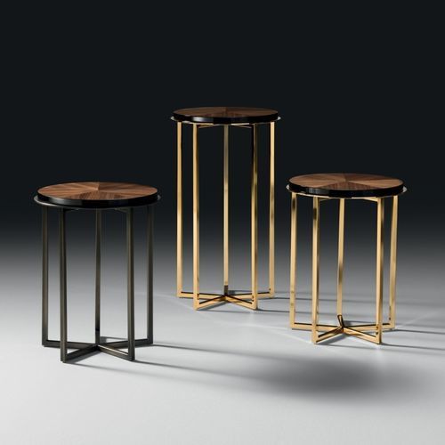 Tavolo d'appoggio contemporaneo - Elliot Plus - Black Tie - in noce / in metallo / con supporto in metallo verniciato