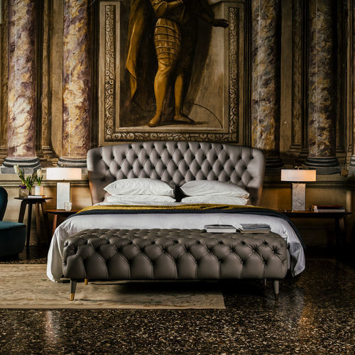 Panca fondoletto chesterfield - Savoi - Black Tie - in pelle / per uso residenziale