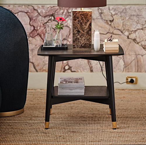 Comodino contemporaneo - Alfio - Black Tie - in MDF / con supporto in frassino / rettangolare