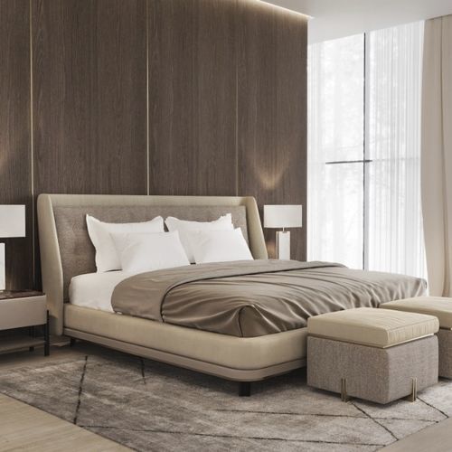 Letto matrimoniale - lobby  - Ana Roque - contemporaneo / imbottito / con testiera