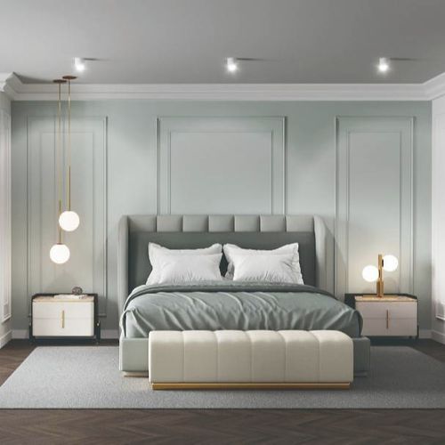 Letto matrimoniale - rio - Ana Roque - contemporaneo / imbottito / con testiera