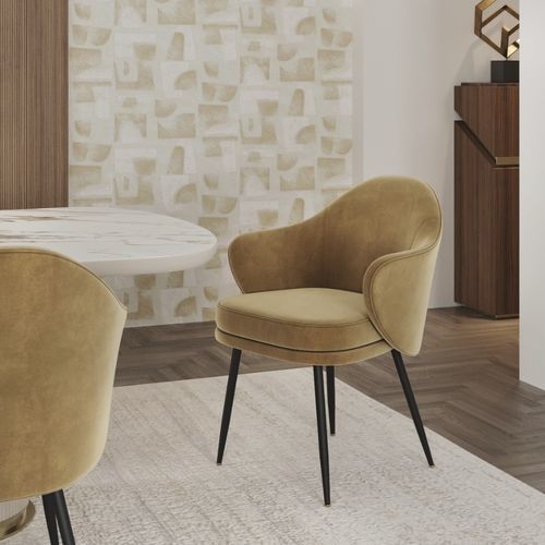 Sedia da pranzo contemporanea - aster  - Ana Roque - da interno / in tessuto / con supporto in metallo