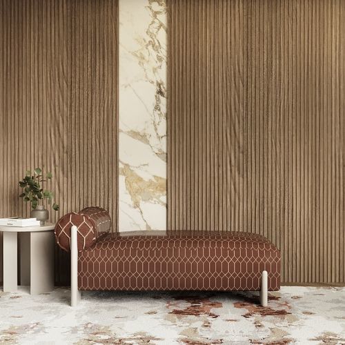 Chaise longue contemporanea - gordon - Ana Roque - in tessuto / in legno / 1 posto