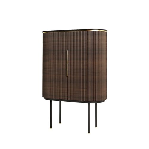 Credenza con alzata contemporanea - foz - Ana Roque - in legno laccato / in metallo