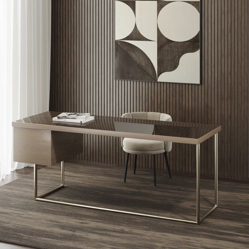 Scrivania da terra - bowie - Ana Roque - contemporanea / in legno / in vetro