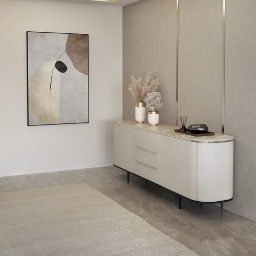 Credenza contemporanea - venice - Ana Roque - in legno / in metallo / in marmo