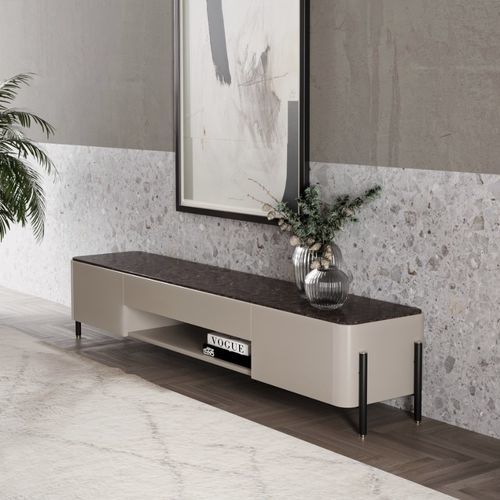 Mobile porta TV contemporaneo - aman - Ana Roque - lowboard / con vano contenitore / in legno laccato