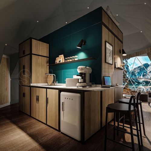 Bancone da cucina - Shelter Dome - in legno / a L / modulare