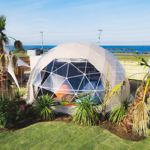 Cupola per illuminazione in vetro - 6M GLAMPING DOME - Shelter Dome - in acciaio / curva / con sistema di aspirazione fumi