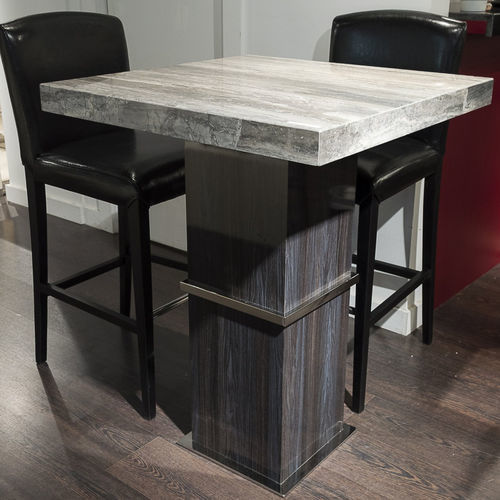 Tavolo alto contemporaneo - SATURN LIGHT - Stone International - in pietra naturale / con supporto in legno / quadrato