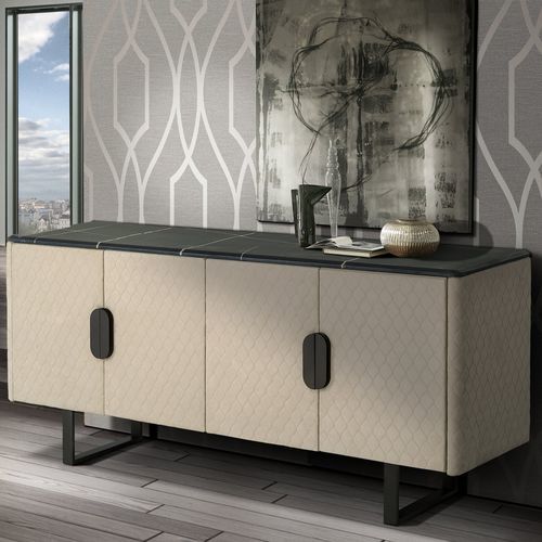 Credenza contemporanea - MARYLIN - Stone International - in metallo / in marmo / in tessuto