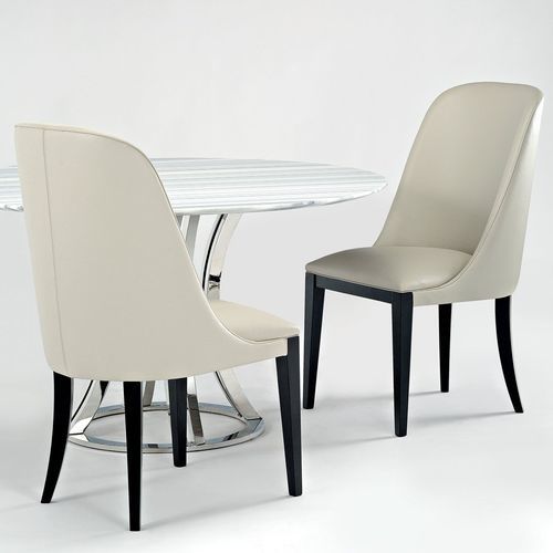 Sedia da pranzo contemporanea - FLAVIA - Stone International - da interno / in pelle / con supporto in wengé