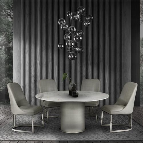 Sedia da pranzo contemporanea - GRETA - Stone International - da interno / in tessuto / in pelle