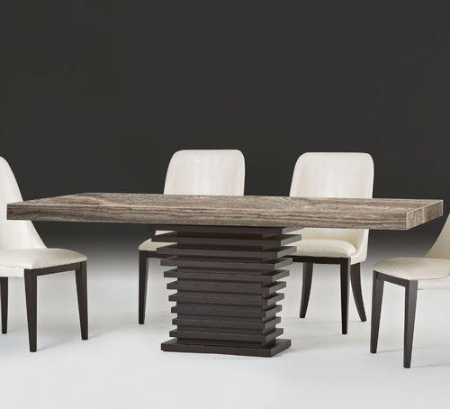 Tavolo da pranzo contemporaneo - ARK - Stone International - in pietra naturale / con supporto in wengé / rettangolare