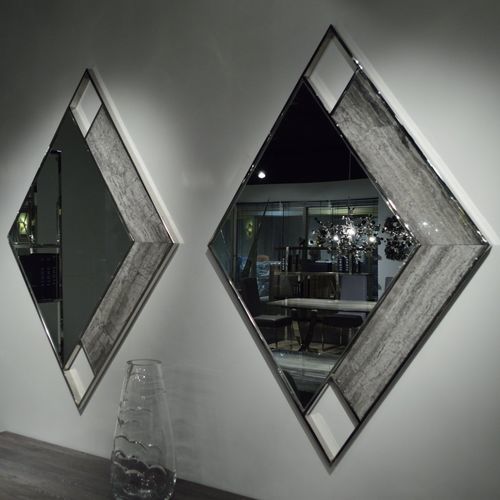 Specchio a muro - GINZA  - Stone International - contemporaneo / a losanghe / in marmo