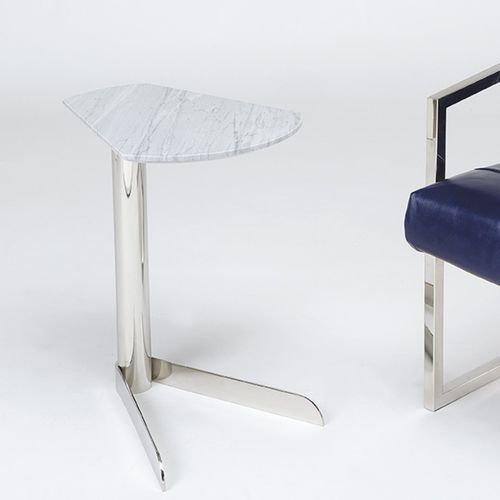 Tavolo d'appoggio contemporaneo - DUCK - Stone International - in pietra naturale / con supporto in metallo / con base centrale