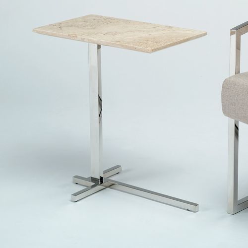 Tavolo d'appoggio contemporaneo - FLAMINGO - Stone International - in pietra naturale / con supporto in metallo / rettangolare