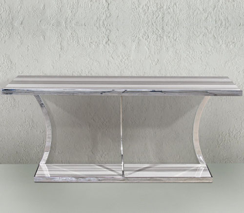 Consolle contemporanea - AURORA - Stone International - in pietra naturale / con supporto in metallo / rettangolare