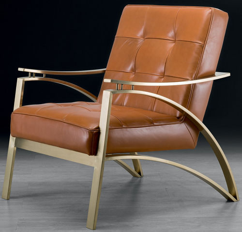 Poltrona contemporanea - CAMILLA - Stone International - in tessuto / in pelle / in ottone