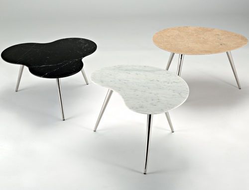 Tavolo d'appoggio contemporaneo - LIVIA  - Stone International - in pietra naturale / con supporto in ottone / con supporto in acciaio inossidabile lucido