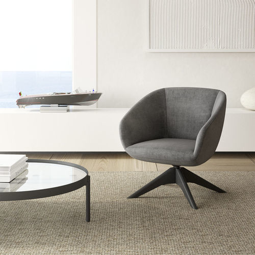 Poltrona contemporanea - LOBBY - Gems Barcelona - in tessuto / in acciaio / grigia
