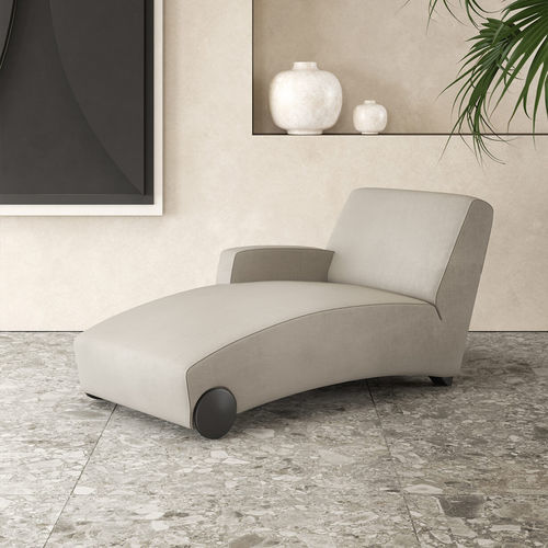 Chaise longue contemporanea - TRANSIT - Gems Barcelona - in tessuto / in legno / 1 posto