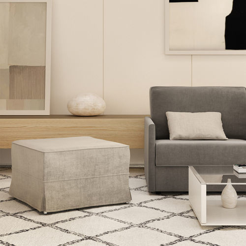 Pouf contemporaneo - HUGO - Gems Barcelona - in tessuto / in metallo / rettangolare