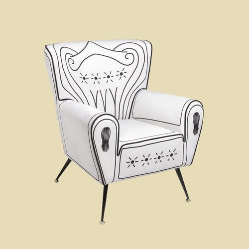 Poltrona contemporanea - KITSCH & CHIC - THE POP LABEL - in velluto / in faggio / personalizzabile