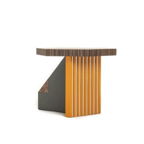 Tavolo d'appoggio contemporaneo - Linosa - Lebanto srl - in legno massiccio / con supporto in legno laccato / esagonale