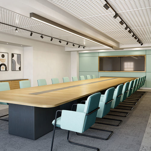 Tavolo da riunione contemporaneo - PRIME DEMOUNTABLE - WILLIAM HANDS - in legno / con supporto in legno / rettangolare