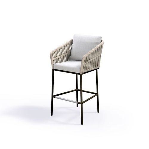 Sedia alta contemporanea - SIENNA CANASTA - G&G Italia Designer Furniture - da esterno / in tessuto / in corda