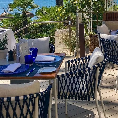 Sedia da pranzo contemporanea - PORTSIDE  - G&G Italia Designer Furniture - da esterno / in alluminio / in tessuto