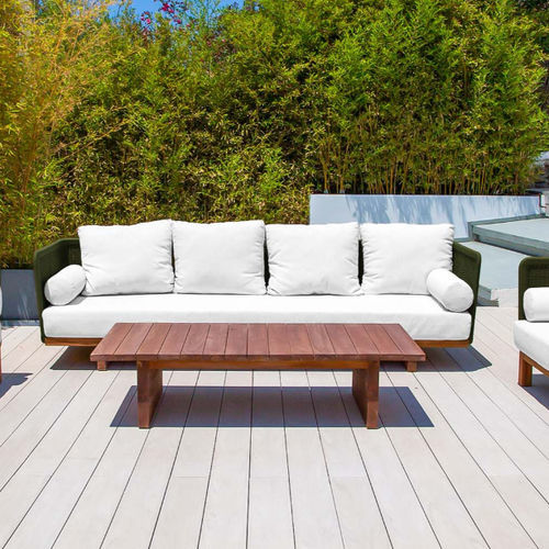 Tavolino basso design minimalista - ZEN - G&G Italia Designer Furniture - in schiuma di poliuretano / in teak / con supporto in teak