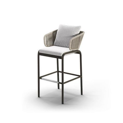 Sgabello da bar contemporaneo - STELLA - G&G Italia Designer Furniture - in schiuma di poliuretano / in tessuto resistente all'acqua / in corda