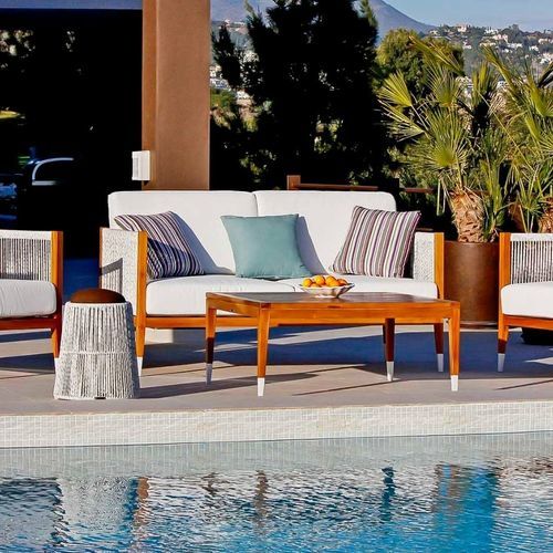 Divano contemporaneo - AMALFI - G&G Italia Designer Furniture - per interni / per uso esterno / in tessuto