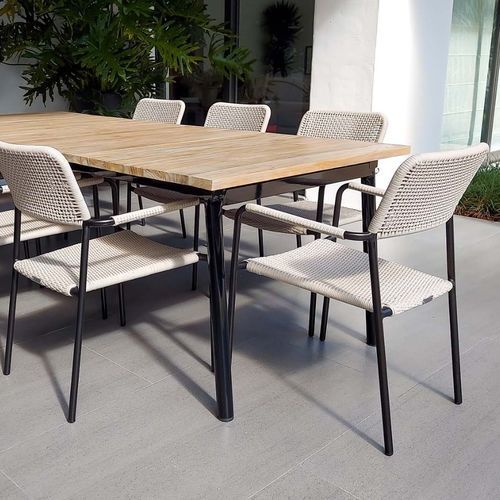 Poltrona contemporanea - MAYA - G&G Italia Designer Furniture - in schiuma di poliuretano / in corda / in alluminio