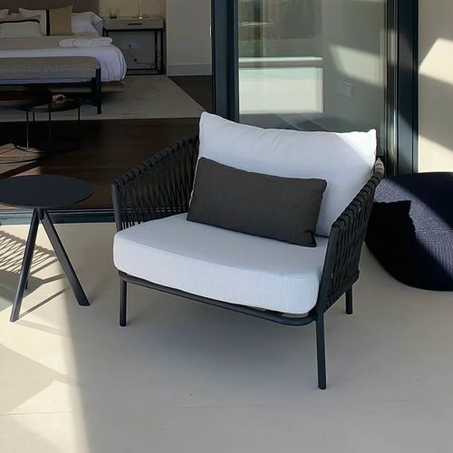 Poltrona moderna - PORTSIDE - G&G Italia Designer Furniture - in schiuma di poliuretano / in tessuto resistente all'acqua / in corda