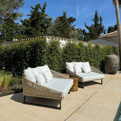 Dormeuse contemporanea - SIENNA CANASTA - G&G Italia Designer Furniture - in tessuto / in espanso / in alluminio