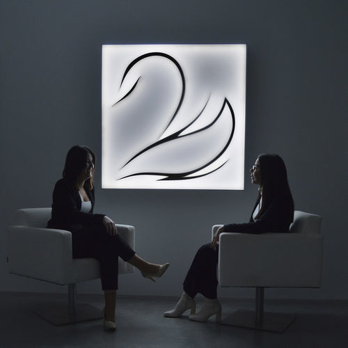 Applique design originale - SWAN - KISSA LAMPS - da interno / in alluminio estruso / in PVC