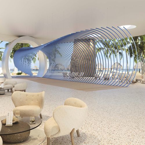 Scultura in alluminio - WAVES PROJECT - KISSA LAMPS - a pavimento / da appoggio / per hotel