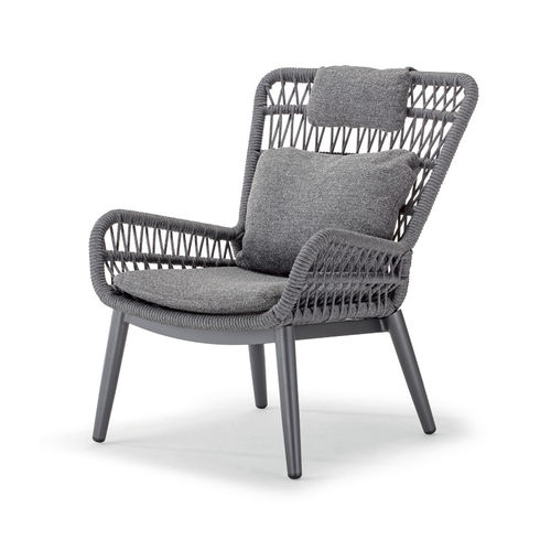 Poltrona contemporanea - TROPEA LOUNGE - GRATTONI S.R.L. - in Textilene® / in corda / in alluminio