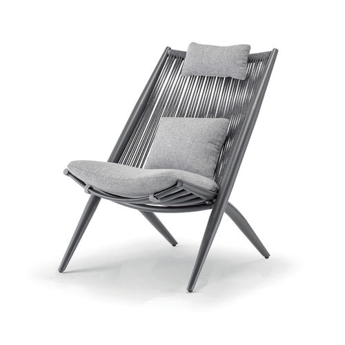 Poltrona contemporanea - BAHZA LOUNGE CHAIR - GRATTONI S.R.L. - in tessuto acrilico / in alluminio / in corda
