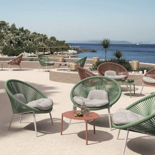 Poltrona contemporanea - NANCY LOUNGE CHAIR - GRATTONI S.R.L. - in tessuto / in poliestere / in alluminio