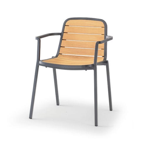 Sedia contemporanea - NIDA - GRATTONI S.R.L. - da esterno / in teak / con supporto in alluminio