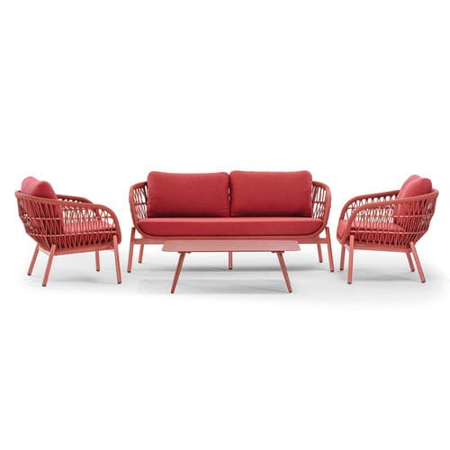 Set lounge da giardino in corda - ELBA ROPE SET - GRATTONI S.R.L. - contemporaneo / in alluminio / in tessuto