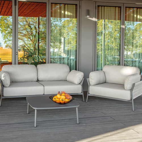 Set lounge da giardino contemporaneo - EASY  - GRATTONI S.R.L. - in acrilico / in alluminio / in tessuto
