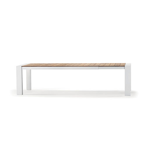 Tavolo contemporaneo - TOP - GRATTONI S.R.L. - in teak / con supporto in alluminio / rettangolare