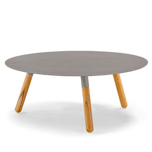 Tavolino basso contemporaneo - BAHAMAS TEAK COFFEE TABLE - GRATTONI S.R.L. - in alluminio / con supporto in alluminio / con supporto in teak