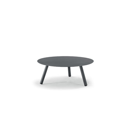 Tavolino basso contemporaneo - BAHAMAS ALU COFFEE TABLE - GRATTONI S.R.L. - in alluminio / con supporto in alluminio / ovale